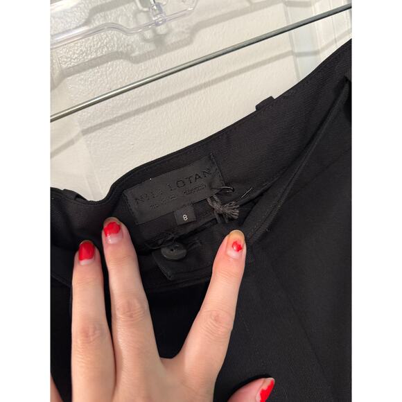 NEW! Nili Lotan 8 WOOL Dress Pants $495 High Rise Straight Leg Cropped Black - Picture 10 of 14